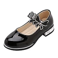 Flexible Toddler Shoes Bling Shoes Sandals Kids Bow Toddler Mary Shoes Girls Non-Slip Boy Shoes Size 13