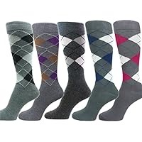 Men's Various Gray Dress Socks(5 pairs)
