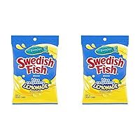 SWEDISH FISH Blue Raspberry Lemonade Soft & Chewy Candy, 8.04 oz Bag (Pack of 2)