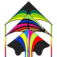 Mint's Colorful Life 2 Pack Delta Kites for Kids & Adults, Flying Rainbow Delta Kite, Extremely Easy to Fly for Beginner
