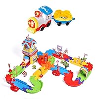 Toy Train Sets with Railway Tracks, 189 pcs Train Toys with Lights and Sounds, 3D Puzzles Long Train Track for Boys Girls 2,3,4,5,6,7 Years Old Birthday Train Toys Gift