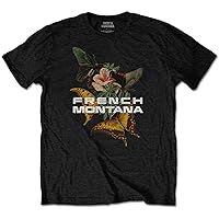 French Montana T Shirt Butterfly Logo Official Mens Black Size M