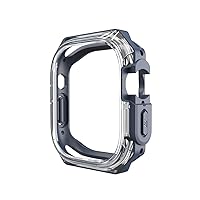 Suitable For Apple Watch Case 40MM, 44MM, 41MM, 45MM Watch Case PC Transparent Half Pack TPU Watch Case Ultra 49MM Case (Color : Midnight Blue, Size : 41MM)