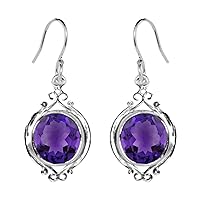 Multi Choice Round Pear Shape Gemstone 925 Sterling Silver Solitaire Vintage Dangle Drop Earring
