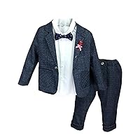 Boys' Linen Suit Notch Lapel Two-Piece Tuxedos Party Daily Birthday Prom