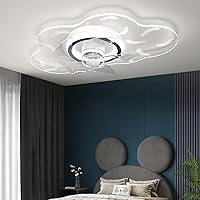 Ceiling Fans, Kids Ceiling Fan with Light Bedroom Quiet Led 3 Speeds Cloud Shape Fan Ceiling Light with Remote Control Modern Living Room Silent Ceiling Fan Light with Timer/Black