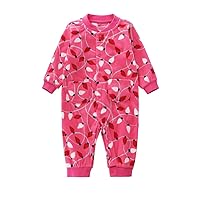 Teach Leanbh Baby Long Sleeve Full Printing Snap-up Fleece Footless Romper Pajamas Sleep and Play 3-24 Months