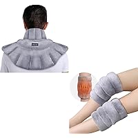 REVIX Microwavable Heating Pad for Neck Shoulders & Heating Pad for Knee Pain Relief, Microwave Heated Neck Wrap with Moist Heat, Microwavable Heated Knee Wrap for Tennis Elbow Treatment