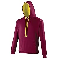AWDis Varsity Hoodie - Plain Hooded Sweatshirt Contrast Hood & Draw Strings