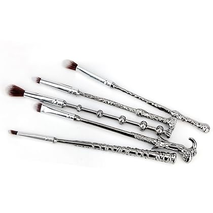 La Sante METAL Wizard Wand Potter Makeup Brushes with Gift Bag for Makeup 5pcs Magic Eye Shadow Eyeliner Blending Pencil Lip Brush Beauty Tools