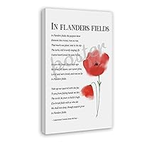 QHIUCS In Flanders Fields by Lieutenant Colonel John McCrae Poem Poster Poem Poster Canvas Painting Wall Art Poster for Bedroom Living Room Decor 16x24inch(40x60cm)