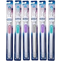 Oral-B Gum Care Extra Soft Toothbrush for Sensitive Teeth and Gums, Compact Small Head, (Colors Vary) - Pack of 6
