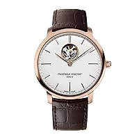 Frederique Constant Men's FC-312V4S4 Slim Line Analog Display Swiss Automatic Brown Watch