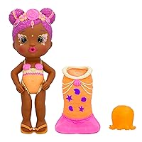 IMC Toys Bloopies Mermaid Magic Tail Siara- Water Toy with Orange and Purple Removable Mermaid Tail, (84391)