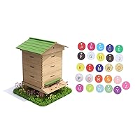 Key Tags,Numbered Tag,Consecutive Number Stickers,26PCS Beehive Numbered Tag Marker with Hole Round Beehive Label Beekeeping Accessory for Garden(26 Color Letters), Key Tags with Labels Key Tags