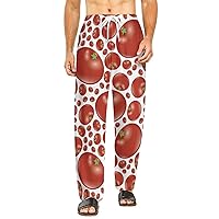Tomato Pattern All Over Print Pajama Pants Elastic Waistband Pajama Bottoms for Men Women
