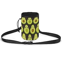 Cute Avocado Characters Cute Dog Treat Pouch Walking Bag Holder Training Drawstring Pocket 3 Ways to Wear