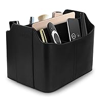 Leather Remote Control Organizer and Caddy with Tablet Slot