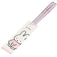 Dick Bruna 490583 Miffy Clear Chopsticks 9.1 inches (23 cm) Miffy Cotton, Light Pink, Made in Japan
