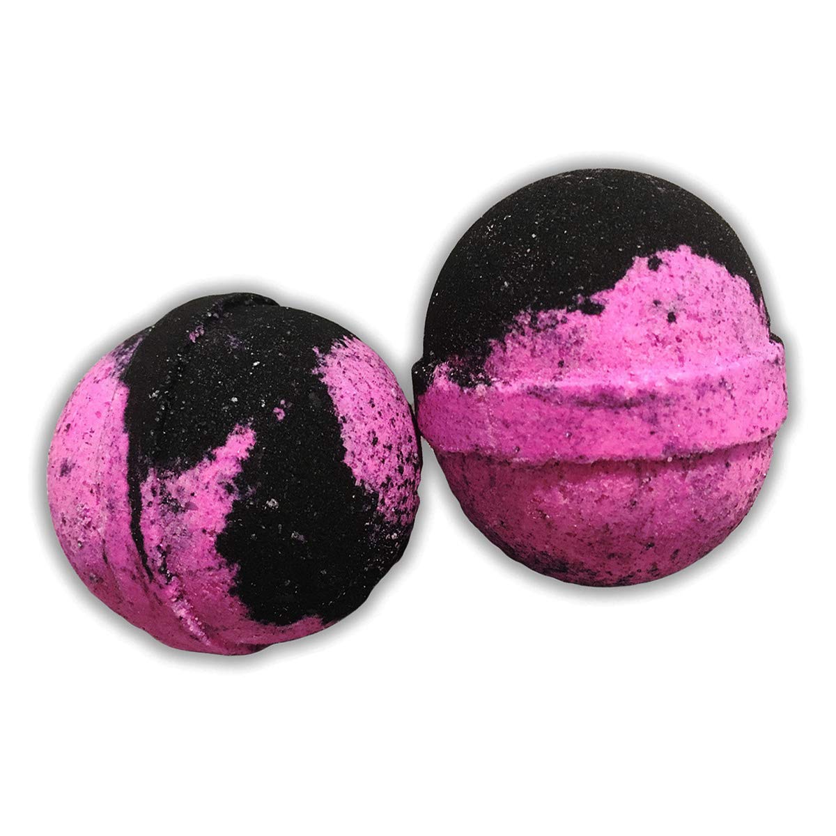 WTF Bath Bombs - XL Bath Fizzers for Women - Giant, pink and black, Handcrafted, 2 pk