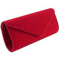 iSbaby Women Evening Bag Clutch Purse, Handbag With Detachable Chain Strap for Wedding Cocktail Party Velvet Solid Color