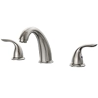 Bathroom Sink Faucet 3 Hole, Faucet for Bathroom Sink, Widespread Bathroom Faucet Brushed Nickel with Pop-Up Drain and Water Supply Lines 2-Handles Sink Faucet