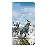 RW0250 White Horse PU Leather Flip Case Cover for Samsung Galaxy A01
