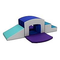Factory Direct Partners 12825-CTPU SoftScape Playtime Grow-n-Learn Tunnel Climber Plus Pads for Toddlers and Kids (3-Piece) - Contemporary/Purple, 12825-CTPU