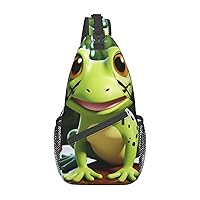Sling Bag for Women Men cute frog Cross Chest Bag Diagonally Casual Fashion Travel Hiking Daypack