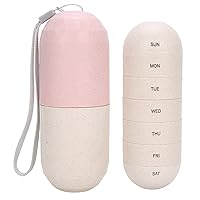 Pills Organizer, Weekly Medicine Case, Portable 7 Day Travel Pills Container, Waterproof Travel Hiking 7 Day Pill Box Case to Hold Pills,Vitamins,Fish Oil,Supplements