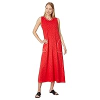 Women's Enzyme Wash Jersey, Sleeveless Maxi Dress with Pockets