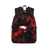 Explosion Burst Red Black Print Casual Backpack,Lightweight Backpack Laptop Backpacks For Men Women,Travel Work Computer Bag