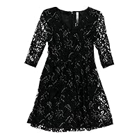 kensie Womens Flare Lace A-Line Dress