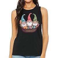 Easter Gnomes Print Women's Muscle Tank - Cute Clothing - Easter Print Apparel