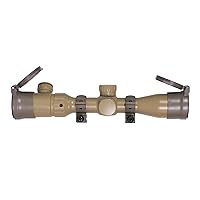 Monstrum 2-7x32 Rifle Scope with Rangefinder Reticle | Rubberized Flip-Up Lens Covers | Flat Dark Earth | Bundle