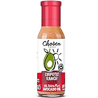 Chosen Foods Avocado Oil-Based Chipotle Ranch Salad Dressing and Marinade, Keto Diet Friendly, Gluten Free, Low-Carb Sauce (8 oz)