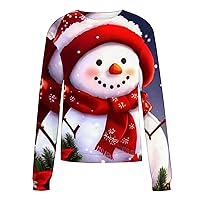 Fashion Christmas Landscape Pullover Sweatshirt O Neck Baggy Blouse Sweater Long Sleeve Relaxed Fit Native Culture Tops