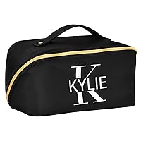 Black Personalized Makeup Bag Custom Cosmetic Bags for Women Travel Makeup Bags for Women Cosmetic Bag Organizer Makeup Pouch Toiletry Bag for Toiletries Travel Daily Use