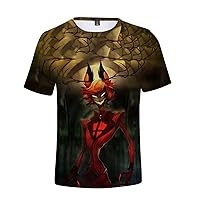 Adult Hazbin Hotel Graphic Short Sleeve Tshirt-3D Digital Summer Crewneck Tee Shirt for Men