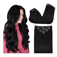 Black Remy Clip In Hair Extensions 16