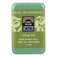 One With Nature Olive Oil Dead Sea Mineral Soap, 7 Ounce Bar