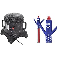 LookOurWay Weather-Resistant Air Dancers Inflatable Tube Man Blower + American Flag Air Dancers Inflatable Tube Man Attachment (10 Feet Tall)