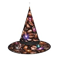 Tomato Slice Print Halloween Cone Witch Hat with Led Light Cosplay for Wizards Hat Masquerade Halloween Party Accessories.