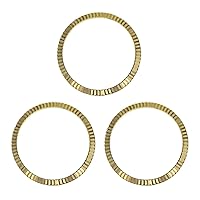 Ewatchparts 3 FLUTED BEZEL FOR 36MM ROLEX MENS DATEJUST, PRESIDENT 16013, 16234, 16030 GOLD