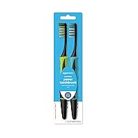 Amazon Basics Pulsating Deep Cleaning Toothbrushes with Soft Bristles, 2 Count, Assorted Colors