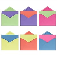 Neon Brights Note Cards / 36 Blank Colorful Greeting Cards With Colored Envelopes / 6 Bright Paper Colors/DIY 3 1/2