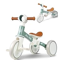 LOL-FUN 4 in 1 Toddler Balance Bike for 1-4 Years Old Boys Girls Gift, 3 Wheel Baby Bicycle for 1 Year Old Kids Tricycle with Easy Assembly Removable Pedal