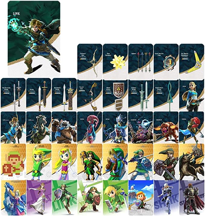 Gauzy 38PCS NFC Mini Card for Compatible with for ZELD Legend: Wild for Breath for Full Set of Cards (Tears of The for Kingdom)
