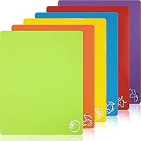 Cutting Boards for Kitchen 6 PCS Cutting Board Set BPA Free Plastic Cutting Boards Non Slip Cutting Mats for Meat and Vegetables Dishwasher Safe