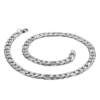 45-71CM Figaro Link Chain, 6.5/7.5/9MM Chain Man, Silver Chain Stainless Steel for Boyfriend